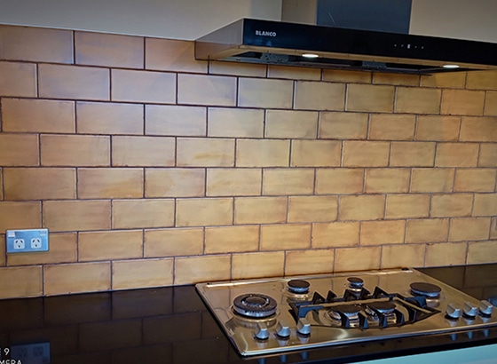 Kitchen Splashback Brown Brick Pattern