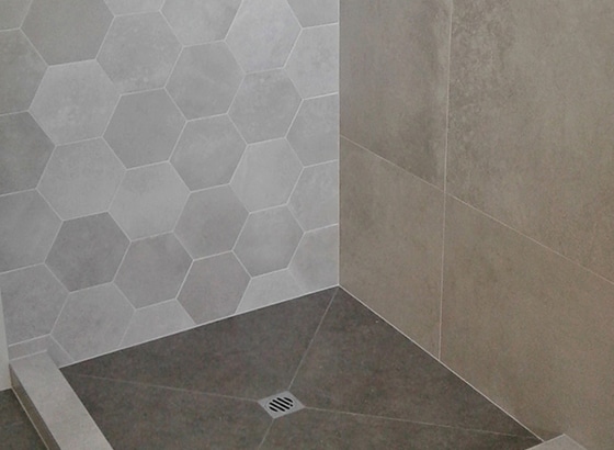 Shower Floor and Walls Tiling